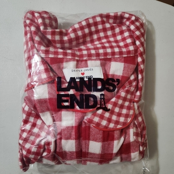 Draper James x Lands End Red Gingham Dog Flannel-Size M - Picture 4 of 5